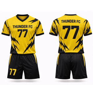 ชุดฟุตบอลแบบซับลิเมชั่นสั่งทำพิเศษ กางเกงขาสั้นผ้าฝ้าย 100% ระบายอากาศ แห้งเร็ว ชุดทีม ยูนิเซ็กซ์ บริการ OEM ดิจิทัล - Product Image 3