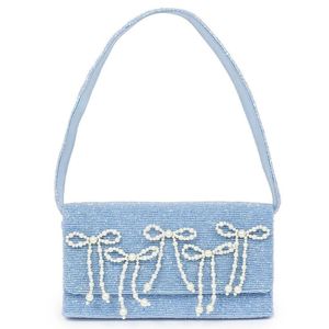 Sac à bandoulière brodé de perles rouges et blanches pour fêtes, mariages, événements, motif homard et crabe, sac à main de soirée - Product Image 2