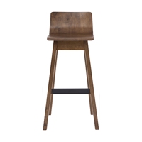 Silla Alta de Madera Curvada, Diseño Minimalista y Duradero, Respaldo Bajo, Estilo Contemporáneo y Moderno para Dormitorio, Apartamento y Hogar