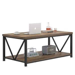 Traditional Antique Metal Wood Side <b>Table</b> Durable Eco-Friendly Living Room Furniture for Apartment Cafe Office Use - Product Image 2