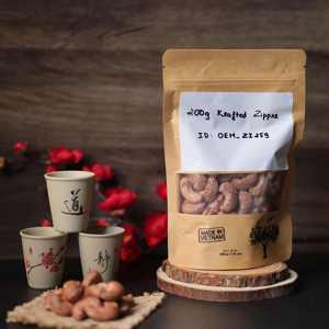 Wholesale Premium Cashew <b>Nuts</b> 200g Buttery Salty with Kraft Zipper Packaging Vietnam Customizable Grade Organic Roasted - Product Image 2