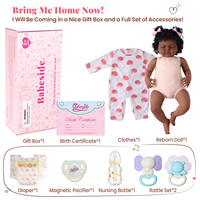 Poupées réalistes Babeside 20 pouces en vinyle, corps en tissu, cheveux bouclés noirs, poupées reborn afro-américaines pour filles endormies