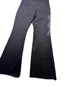 กางเกงยีนส์ทรงสลิมฟิตสีดำสไตล์วินเทจ Y2K ฮิปฮอป ผ้าเดนิมยืดหยุ่น ขาบาน สำหรับผู้ชาย  ผ้าเดนิมสั่งทำพิเศษ - Product Image 2