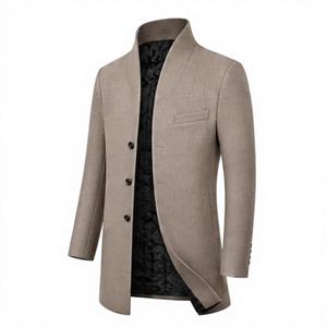 New Autumn and Winter Polyester/Cotton Mid Long Hooded Eco-Friendly Business <b>Men's</b> Single Breasted Down Coat - Product Image 3