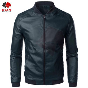 Veste en cuir pour homme avec logo personnalisé, finition premium, couleur unie, grande taille, OEM ODM, vente en gros - Product Image 3