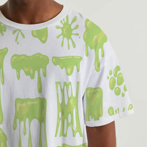 Camiseta de Manga Corta con Cuello Redondo y Estampado Verde para Hombre, Talla Grande, 100% Algodón, Estilo Casual, Largo Regular, Tejido de Punto - Product Image 2