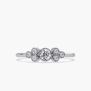 Bague AFAR JEWELS en or massif 14 carats pour femme, sertie d'un diamant rond brillant cultivé en laboratoire, couleur E, style classique minimaliste empilable, idéale comme cadeau - Product Image 3