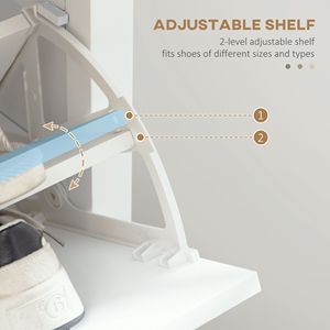 Scarpiera autoportante a 2 cassetti con ripiani regolabili spazio aperto per 10 paia di scarpe per ingresso corridoio - Product Image 5