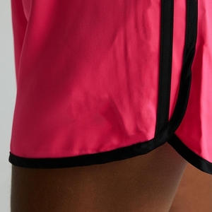 Women's Pink Sporty Shorts Solid Color <b>Elastic</b> <b>Waist</b> Knitted Fabric Quick Dry Regular Fit - Product Image 6