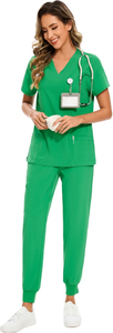 Custom Logo <b>Nurse</b> <b>Scrubs</b> Set Stand Collar Medical Uniform Short Sleeve Hospital Wear Unisex Breathable Comfortable <b>Scrub</b> Sets - Product Image 3