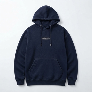 Custom <b>Navy</b> Blue Minimalist Logo Hoodie Men's Pullover <b>Sweatshirt</b> Casual Streetwear Hooded <b>Sweatshirt</b> OEM ODM - Product Image 6