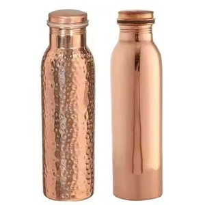 Handmade pure copper bottle 32oz direct drinking bottle Joint less copper design Export quality <b>drinkware</b> - Product Image 3