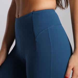 กางเกงโยคะขายาวทรงตรงเอวสูงผ้าเนื้อนุ่มยืดหยุ่นสำหรับออกกำลังกายและฟิตเนส  รับผลิตแบบ OEM พร้อมสกรีนโลโก้ตามสั่งสำหรับผู้หญิง - Product Image 6