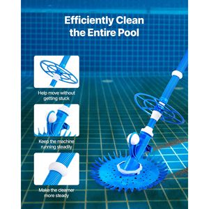Pulitore Automatico per Piscina con Manico in Silicone, Aspiratore Laterale con 12 Ore di Autonomia - Product Image 2