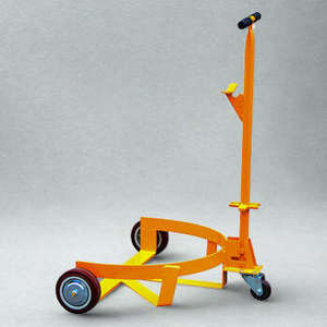 Chariot à fûts robuste en acier avec roues pour la manutention de fûts dans les entrepôts et les usines industrielles - Product Image 3