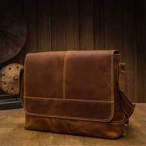 Sac à ordinateur portable de bureau vintage en cuir véritable 100% durable, imperméable, tendance, décontracté, sac fourre-tout, mallette pour hommes LLB-0335 - Product Image 2