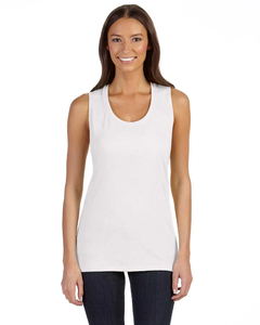 Women's Casual Breathable Woven <b>2</b>-Piece Workout Tank <b>Tops</b> with Built-in Bra Racerback Style Sleeveless for Yoga & Running - Product Image 3