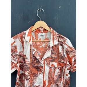 Women's Tropical Print <b>Short</b> Sleeve Shirt And <b>Shorts</b> <b>Set</b> Casual Summer Outfit With Pocket Turn-down Collar Woven Fabric - Product Image 5