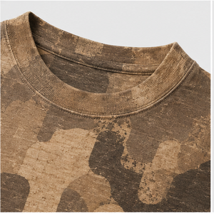 Camiseta de Manga Corta para Hombre con Estampado de Camuflaje Color Camel Taupe Desgastado Personalizada MTS-CAMO-0030 - Product Image 6