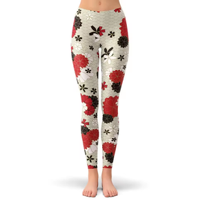 Leggings de sport pour femme à imprimé floral, taille haute, extensibles, respirants, pour yoga et fitness - Product Image 1