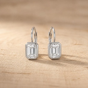 2.00 Carat Lab Grown Diamond Emerald Cut <b>Drop</b> Earrings Color E Clarity VVS 10K 14K 18K Solid Gold for Women Fine Jewelry - Product Image 2