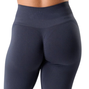 Pantalon évasé ultra taille haute bleu marine pour femme – Extensible, idéal pour le sport, le fitness, le yoga et l'entraînement – Vêtement de sport performant et doux - Product Image 5