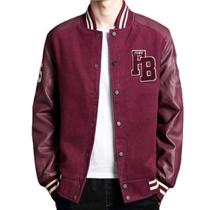 Minimalist Style Leather Varsity <b>Jackets</b> Custom Color & Logo Front Winter Eco-Friendly Breathable Wholesale Fashion Outfit - Product Image 1