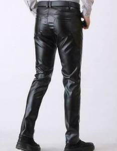 Pantalon en cuir véritable pour homme, coupe décontractée légère, de haute qualité, respirant et écologique - Product Image 2