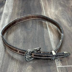 Correa de Sombrero Vaquero de Cuero Vacuno Genuino Occidental con Pelo, Ajustable, con Hebilla Grabada para Unisex - Product Image 6