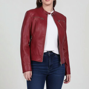 Vestes en cuir courtes pour femmes, vêtements d'extérieur tendance, vestes en cuir courtes de qualité supérieure pour femmes en vente à bas prix - Product Image 1