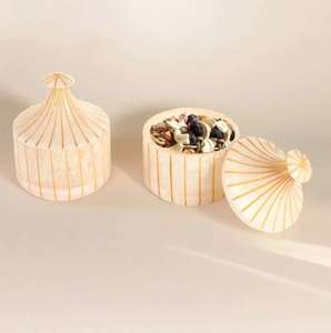 Modern Design For Dry Fruit Jar Set Ramadan <b>Eid</b> <b>Gift</b> Acrylic Resin Pearl Tray With Acrylic Jar 4 Pcs Set - Product Image 3