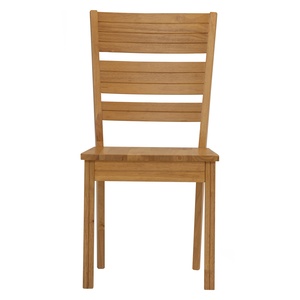 Natural Solid Malaysian Oak Dining <b>Chair</b> Vertical Slat <b>Back</b> Japandi Scandinavian KD Home Office Café - Product Image 2