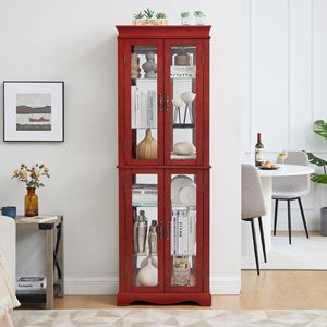 Vetrina Illuminata con Cornice in Legno per Vini, Giocattoli o Esposizione e Conservazione in Soggiorno - Product Image 4