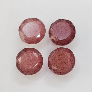 Cuarzo Fresa, Corte Brillante Redondo, Facetado, 15*15 mm, 14*14 mm, 12*12 mm, 11*11 mm, 10*10 mm, Gema 100% Natural - Product Image 5