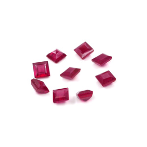 Rubis naturels de Bangkok, carrés calibrés de 7 mm, pierres précieuses de rubis naturelles facettées, prêtes à l'emploi pour la création de bijoux - Product Image 1