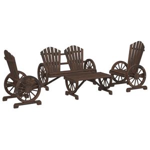 Set da salotto in legno massello di abete 4 pezzi - Product Image 2