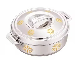 Lightweight Metal Hot Pot Insulated Food Container Stainless Steel Serving Dish with Lid Kitchen Dining <b>Table</b> Use - Product Image 3