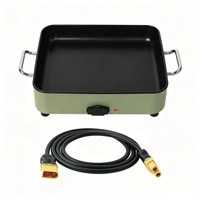 Plaque de cuisson électrique 240W, poêle à frire peu profonde portable 24V avec connecteur XT60, idéale pour le camping en plein air, les caravanes et les voyages