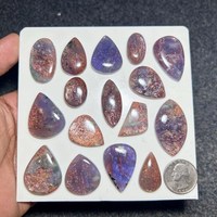Iolit Sunstone Alami Bentuk Cabochon |   Batu Permata Berkilau Biru Oranye |   Perhiasan Batu Permata Lepas yang Dapat Dibuat Sendiri |   Hadiah Kristal Desainer |   AMAN