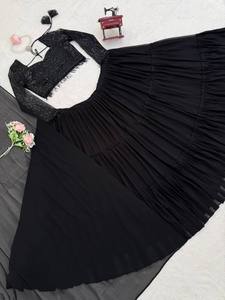 El Mejor Conjunto de Lehenga Choli y Dupatta de Tela Faux Georgette con Estilo Moderno y Volantes, Compra en Línea en India, Moda Étnica - Product Image 5