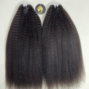 Vente en gros paquets brésiliens frisés lisses 10A 100% cheveux vierges non traités paquets de cheveux humains crépus lisses couleur naturelle - Product Image 6