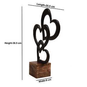 Handmade Aluminum Heart Sculpture Abstract Geometric Eco-Friendly Durable Tabletop Decor Contemporary for Theme Living Room Art - Product Image 4