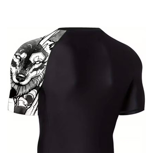 <b>Custom</b> <b>Design</b> <b>Compression</b> Gym <b>Shirts</b> Half Sleeve Rash Guard <b>Custom</b> Logo Rash Guard Sublimated Men Rash Guard Top - Product Image 4