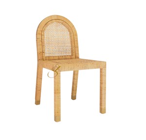 Premium Natural Rattan <b>Dining</b> <b>Chair</b> with Brass Cap Legs Handcrafted Armless Wicker <b>Chair</b> for Luxury Hotel Resort Project - Product Image 3