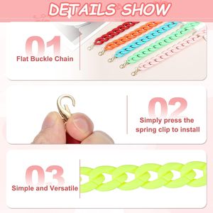 Acrylic Purse <b>Strap</b>,Matte <b>Bag</b> Chain Shoulder Purse Clutches <b>Strap</b> <b>Replacement</b> <b>Bag</b> Chain with Buckle for Handbag, Shoulder - Product Image 3