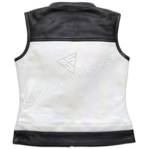 Chaleco de Cuero Genuino Estilo Motociclista para Mujer 2026, Chaqueta sin Mangas de Dos Colores, Forro Interior de Satén Ecológico - Product Image 6