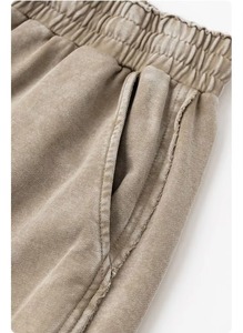 Pantalones Cortos de Felpa Francesa con Logotipo Personalizado, Lavado Ácido, 400GSM, Estilo Vintage, con Bolsillo Utilitario Grande en 3D - Product Image 2