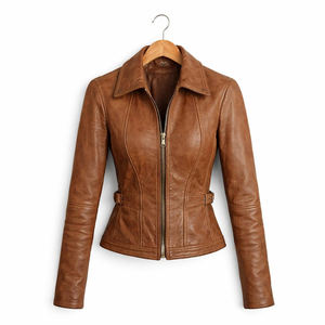 Veste en cuir élégante pour femme, douce au toucher, conçue pour le confort et la mode, vêtement chaud pour les tenues quotidiennes modernes. - Product Image 4