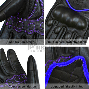 Gants de course professionnels en cuir avec protection des articulations en TPU, protection de la scaphoïde, paume antidérapante, résistants aux chocs, équipement moto - Product Image 4