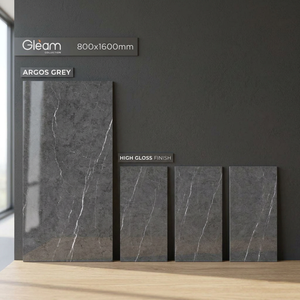 Azulejos de porcelana con aspecto de granito negro para construcción, 80x160cm, brillantes, para pisos y paredes, diseño interior premium - Product Image 5